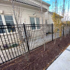 -Aluminum Picket Flat Top Fence Panels